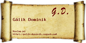 Gálik Dominik névjegykártya